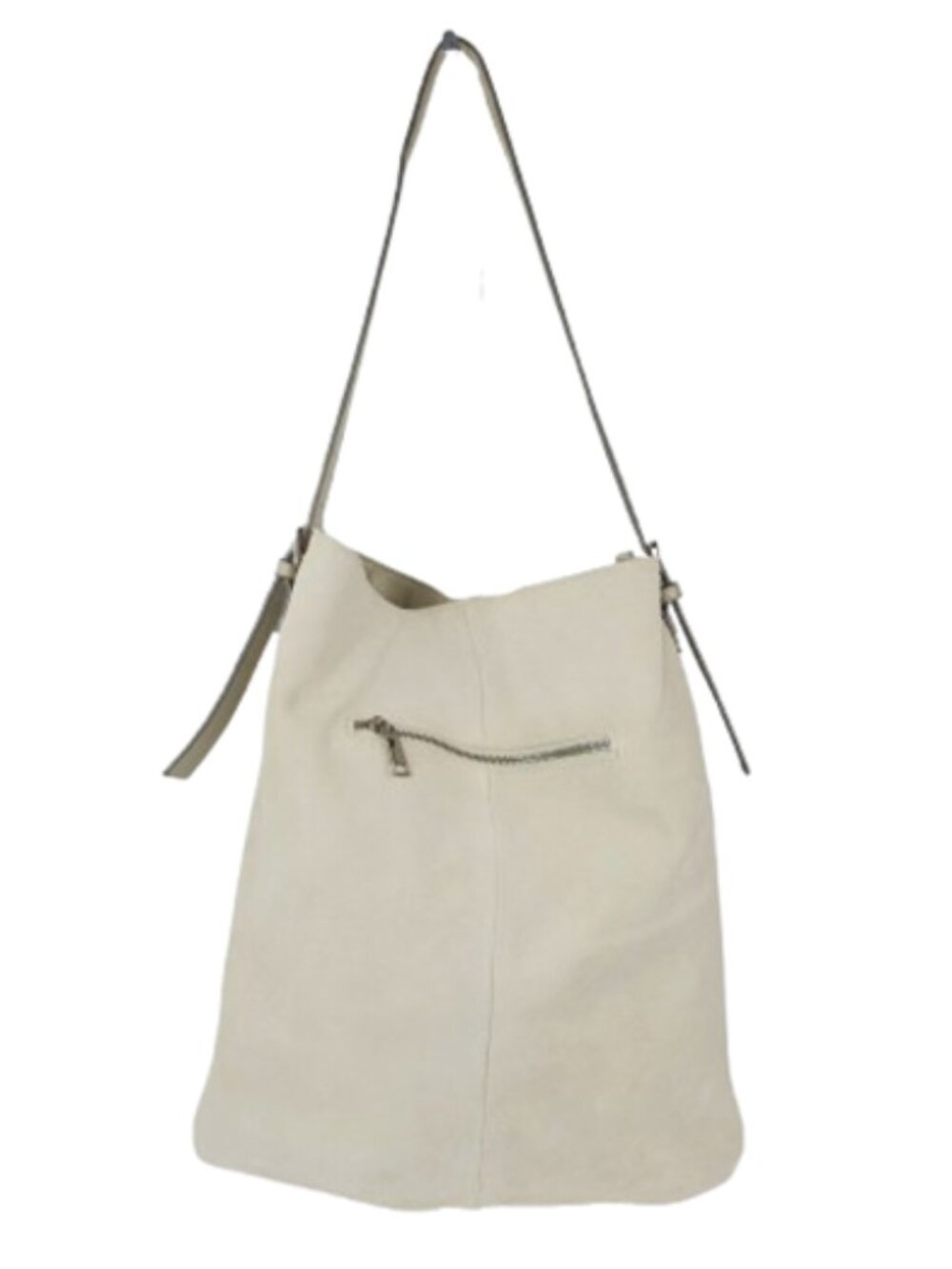 Moda Luxe Dakota Beige Suede Leather Hobo Shoulder Bag with Adjustable Strap
